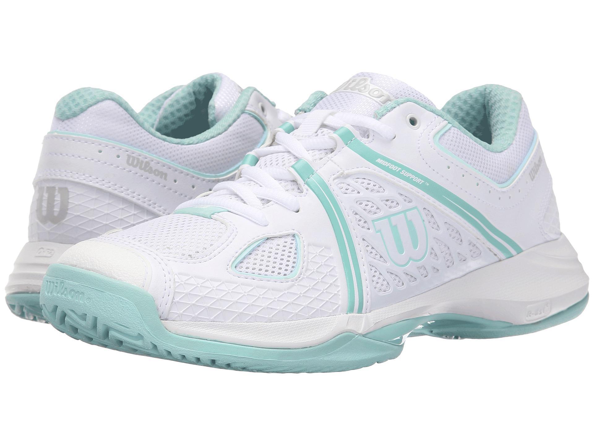 Wilson Womens NVision All Court Tennis Shoes (White/Blue/Mint)